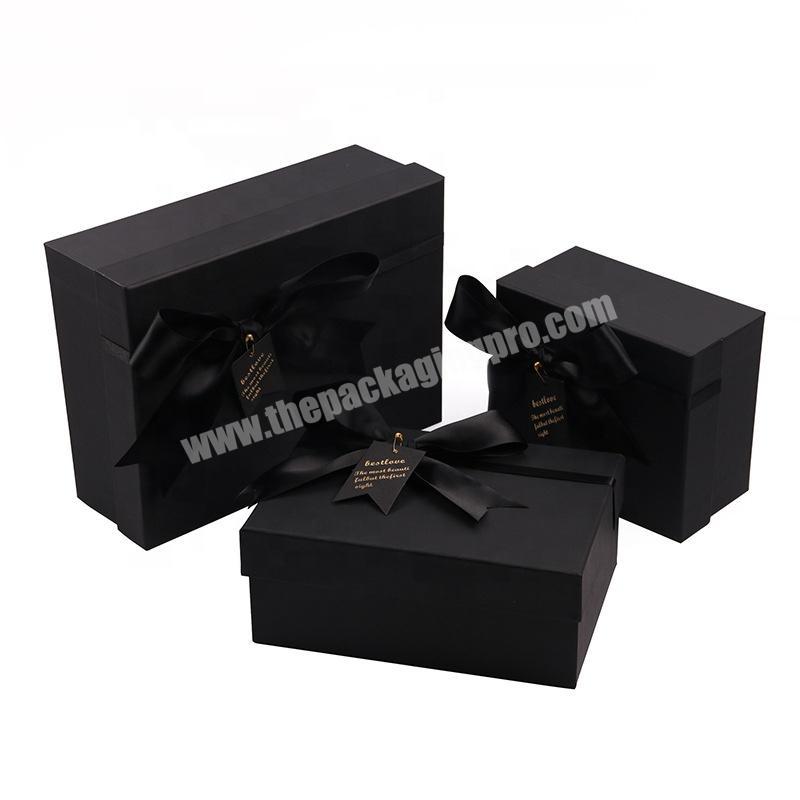 New design luxury perfume packaging with bow custom paper box with lid packing