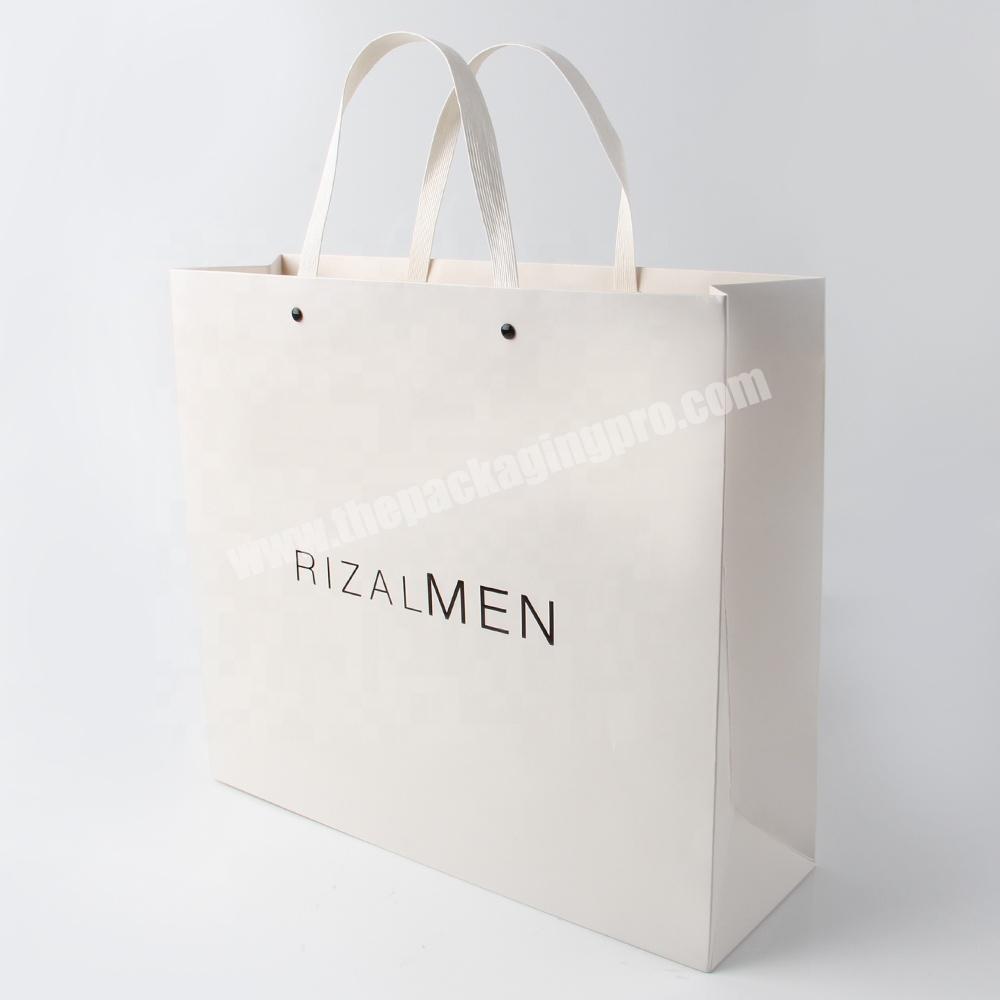 New design printed customized luxury clothing cosmetic packaging decorative reusable shopping paper bag templates