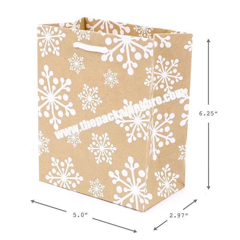 New design recycle kraft paper Christmas gift bag for shopping