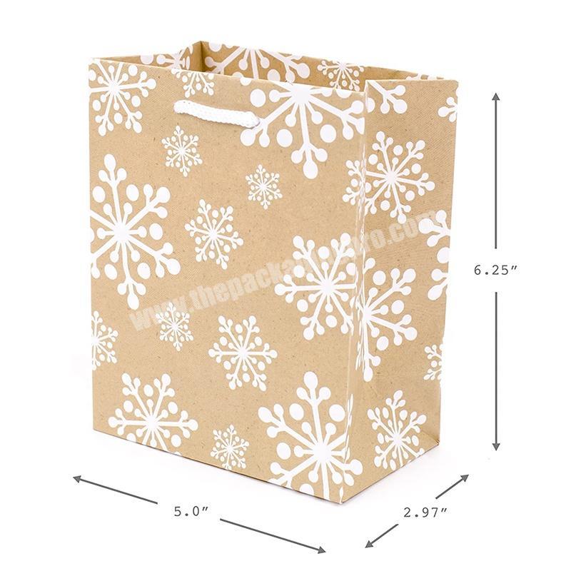 New design recycle kraft paper Christmas gift bag for shopping