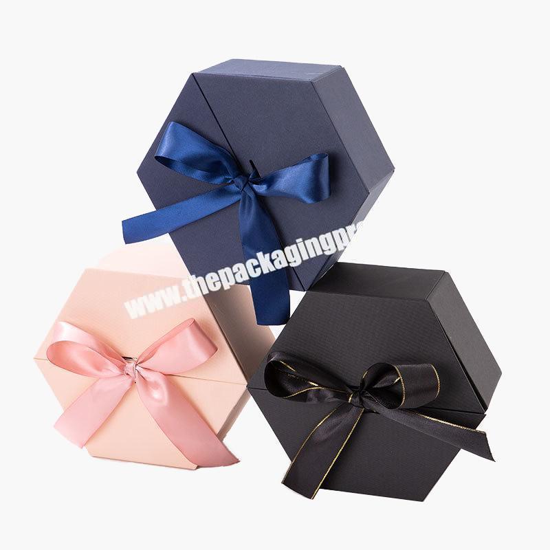 New Design Top Grade Polygon Luxury Gift Card Board Packaging Box For necklaceringearring Custom Logo