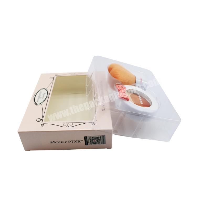 New Fashion cardboard paper powder blusher packaging gift box with clear window