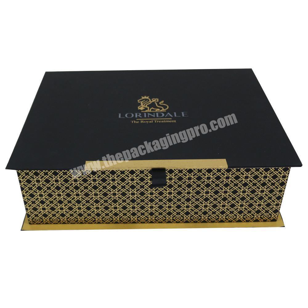 New hot stamping black magnetic closure Christmas packaging gift box luxury custom packaging