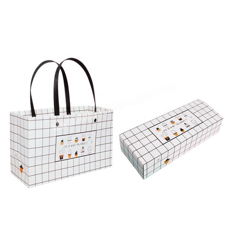 New ins style cookie candy gift paper packaging bag set box with rope handle