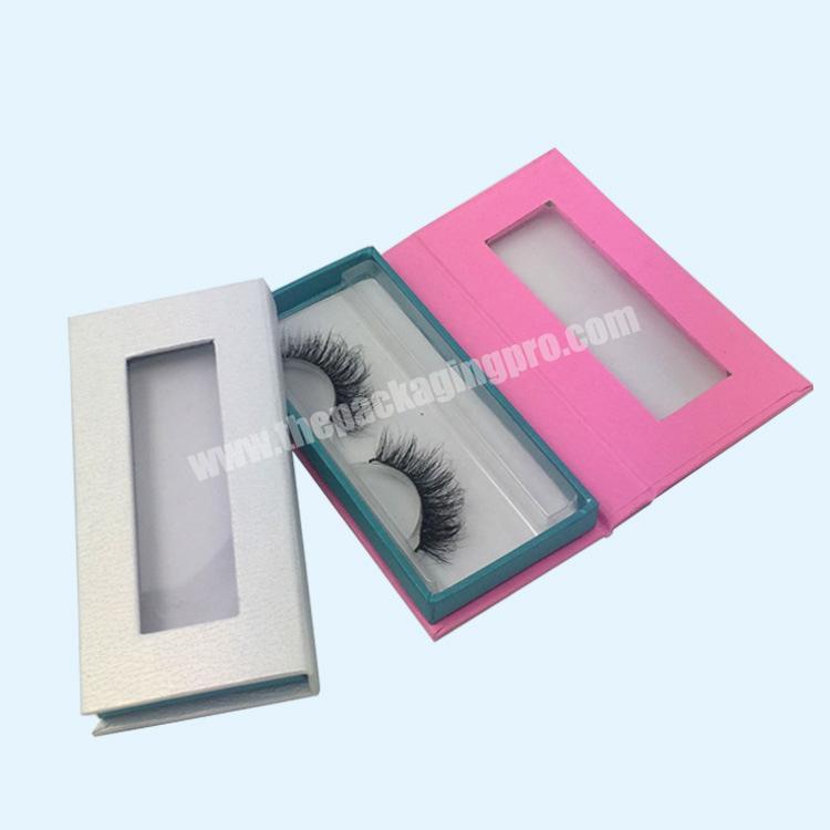 New Luxury Custom Sliver Logo Window Paper Box Eyelash Packaging