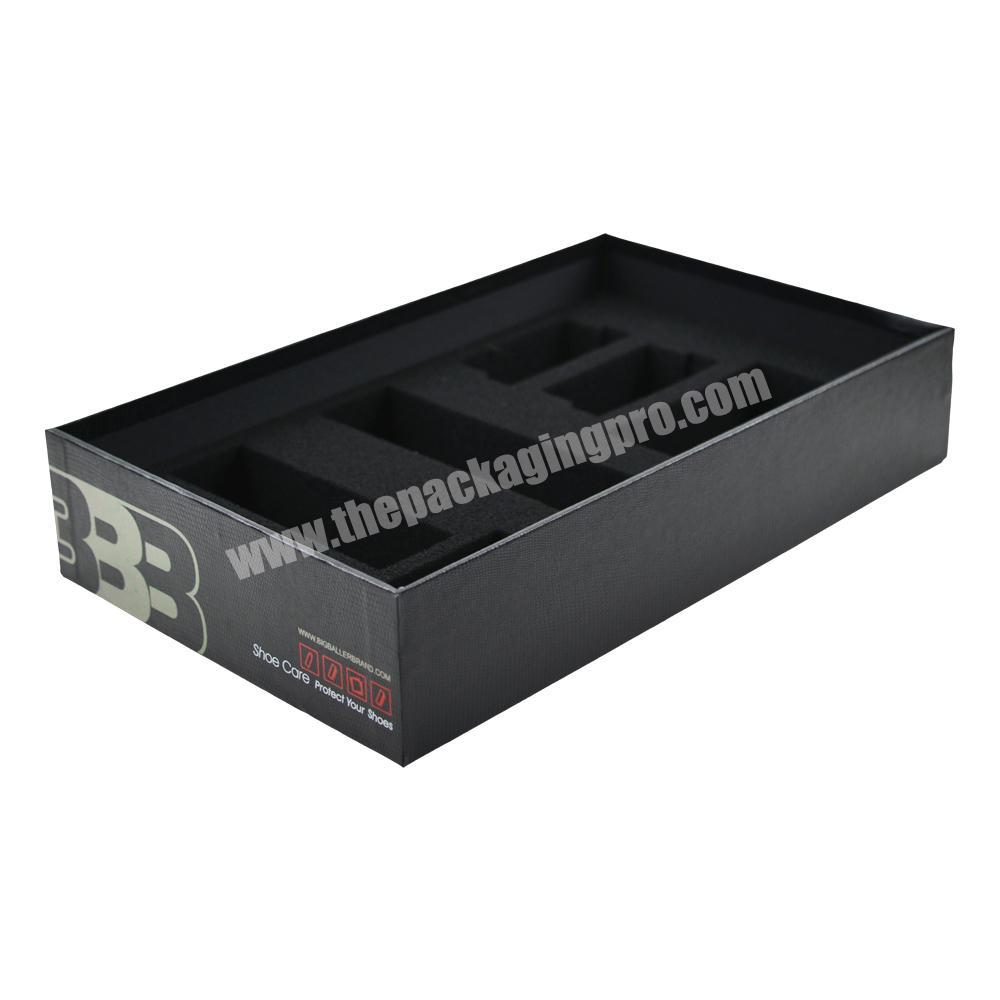 New luxury designpuleather surface packaging lid and base packaging gift box with sponge insert