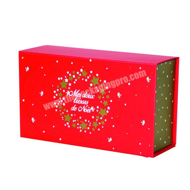 New Luxury red christmas folding box gift packaging paper box with Custom logo for display box