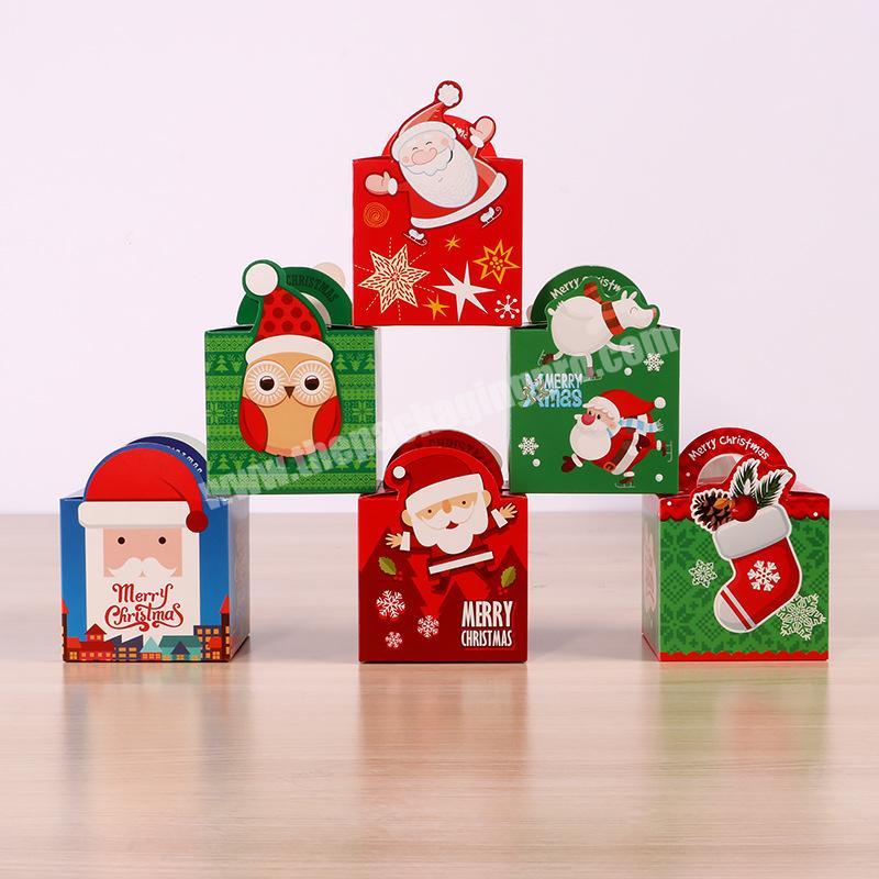 New Multi Style Christmas Portable Apple Box Hard Paper Box  for candy chocolate Christmas Eve Gift Box