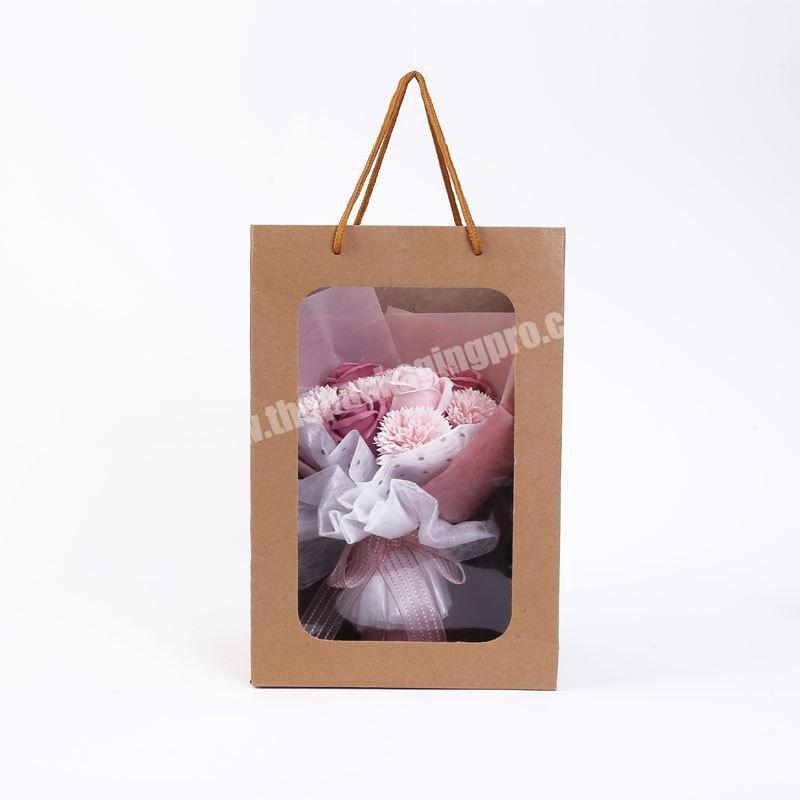 New printed shopping bag customization brown kraft paper bag with logo print