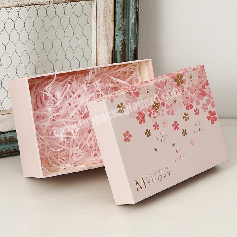 New Product Customized Logo Printed Cosmetic Jewellery  Custom Christmas Paper Pink Gift Box For Packaging