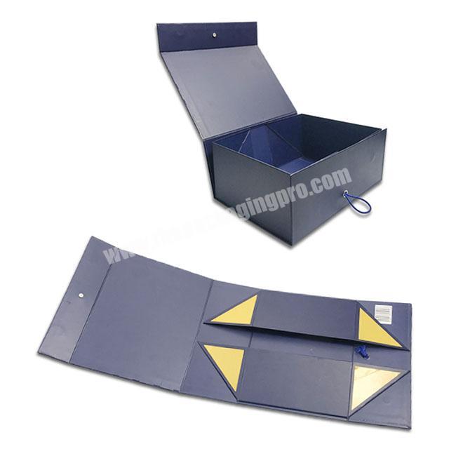 New Product HC Packaging Custom Foldable boxes Wholesale fold paper box with elastic string closure