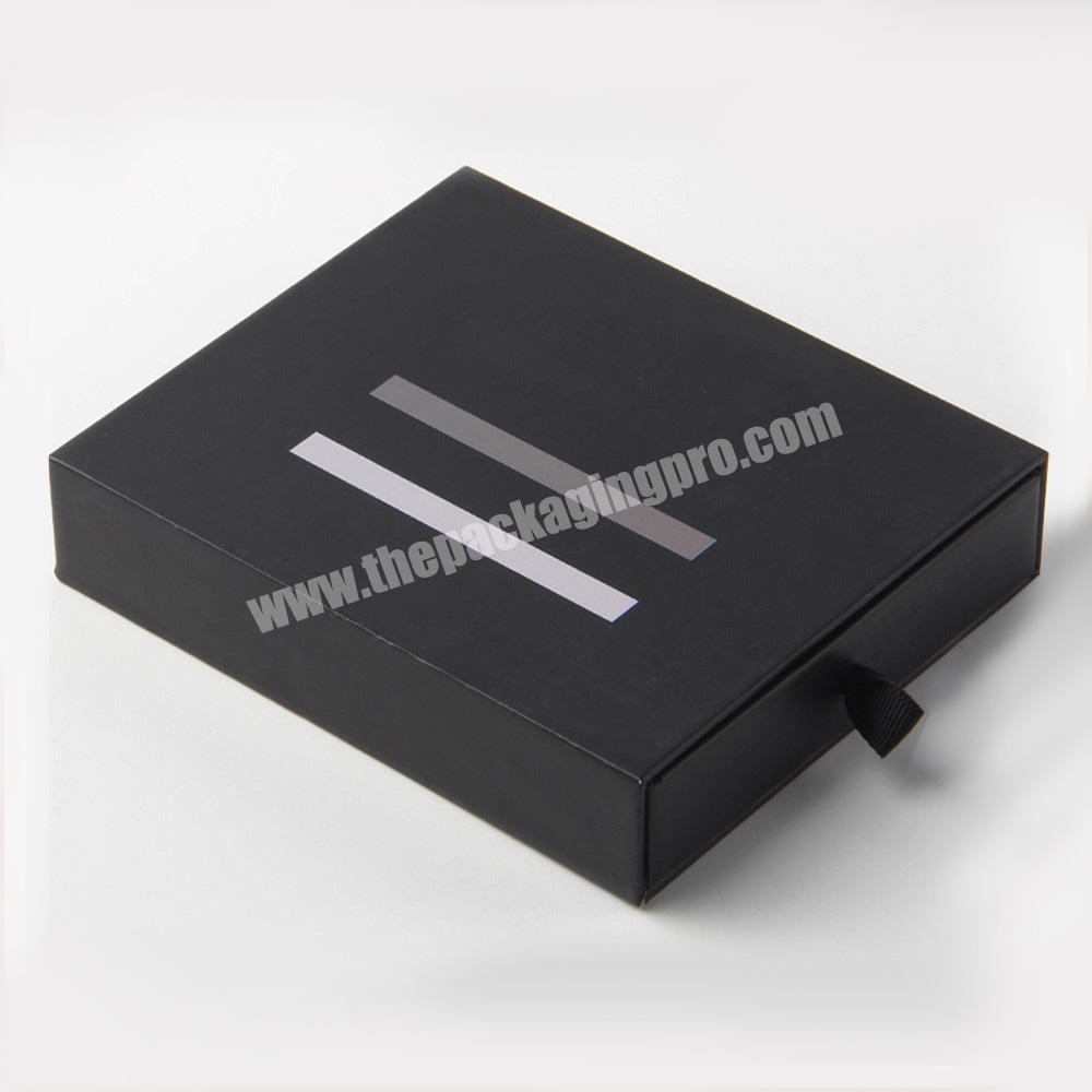 New products matt logo printed black cardboard apparel bow tie packaging paper christmas gift t shirt box