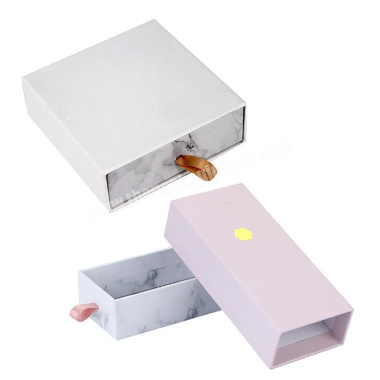 New sliding cardboard custom marble drawer jewelry gift box with die cut