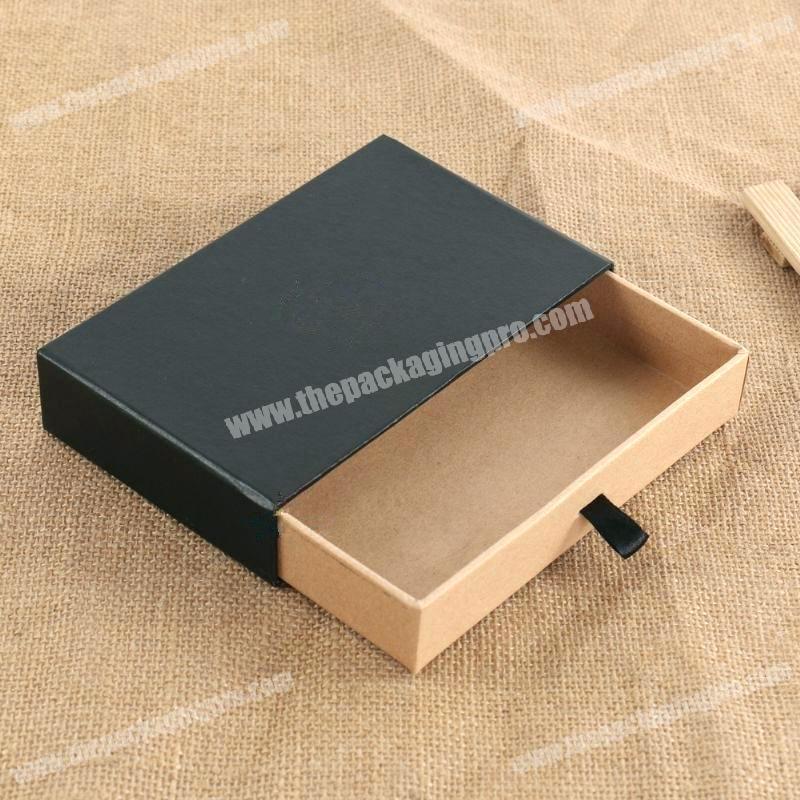 New Style Black Printing Jewelry Custom Logo Watch Drawer Box Packaging