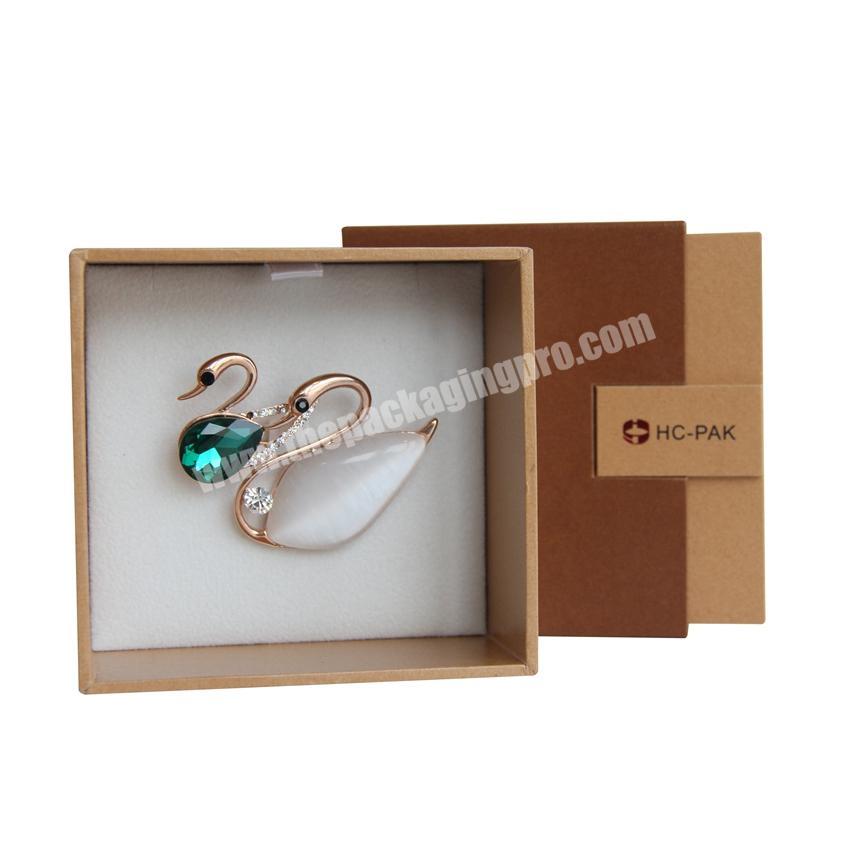 New style custom paper jewelry Brooch gift box packaging with drawer