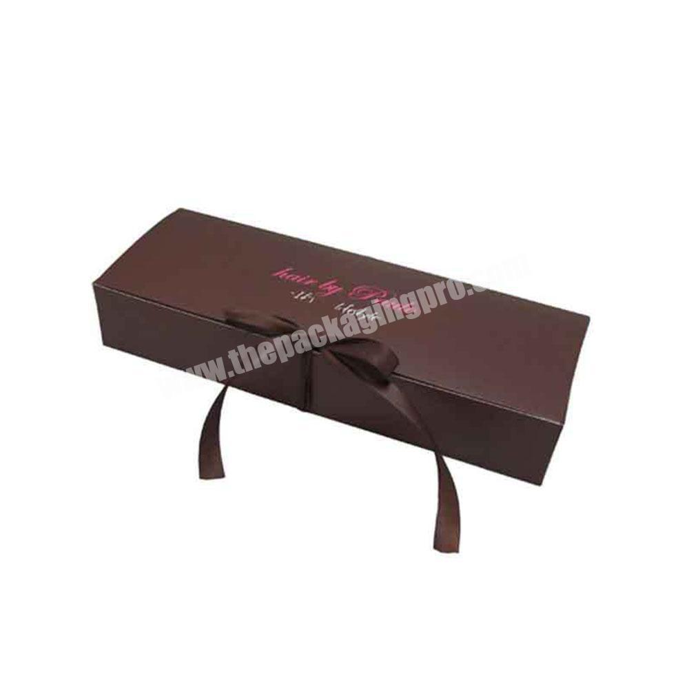 New style High Quality Creative Printed Paper Cardboard Custom Hair Extension Custom Logo Wig Packaging Boxes With Ribbon