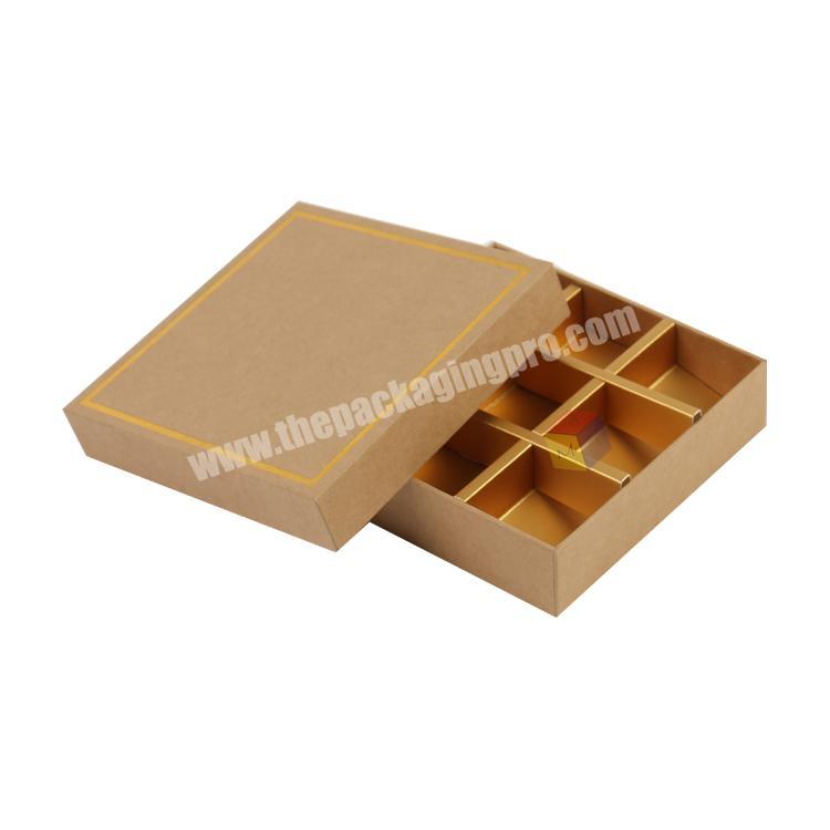 new style kraft paper brownie boxes packaging with divider