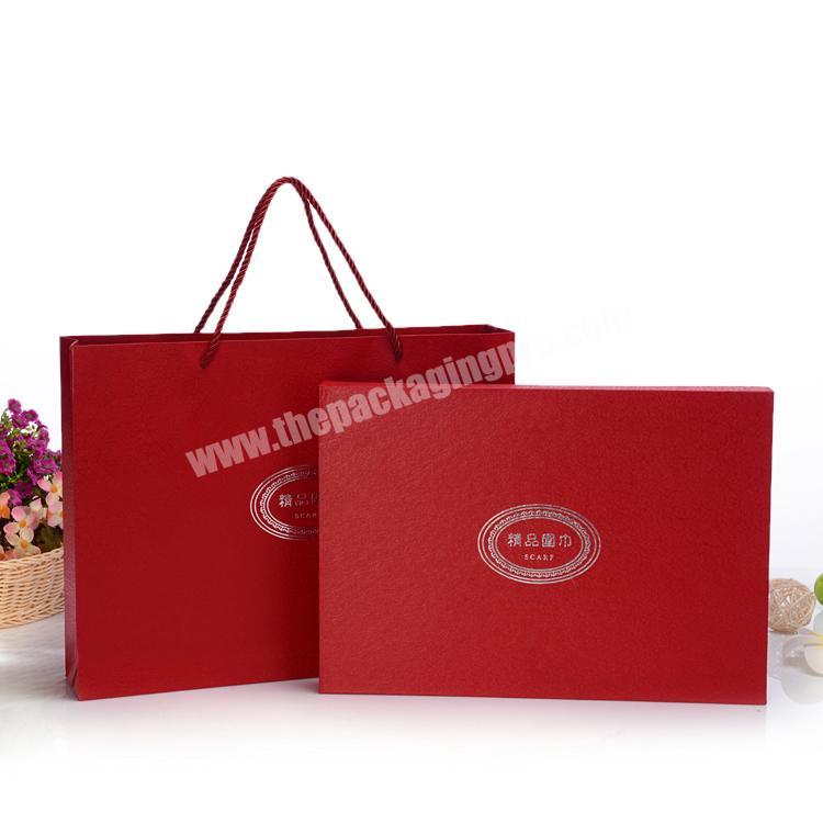 New Style Personalization Promotion Rope Handle Custom Logo Print Kraft Paper Scarf Shopping Tote Bags Gift Box With Hand