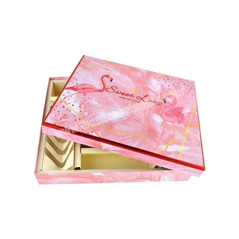 Newest Flamingo Gift hot stamping luxury paper box with lid