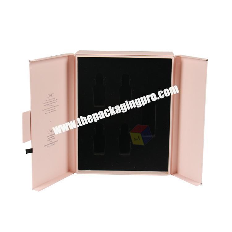 newest pink texture paper package  luxury empty perfume sample box set