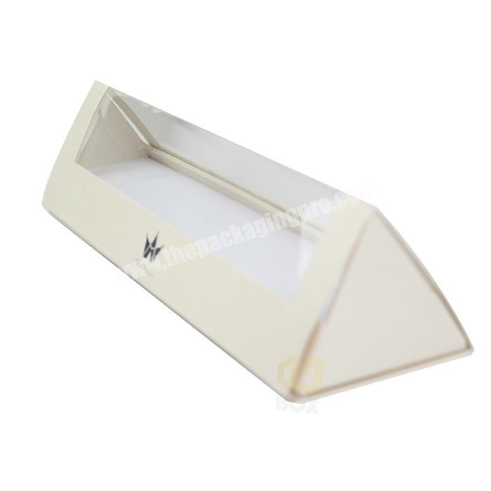 Newest Triangle Shape RolleBall Rigid Pen Gift Box Cardboard Magnet With PVC Window