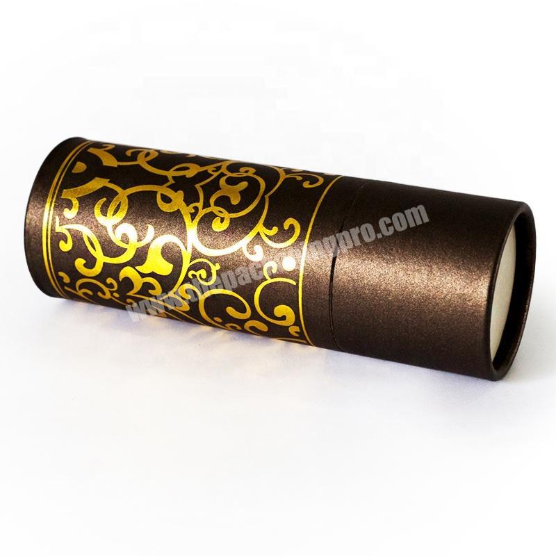 Noble brown gold 100ml perfume bottle tube packaging box cardboard cylinder