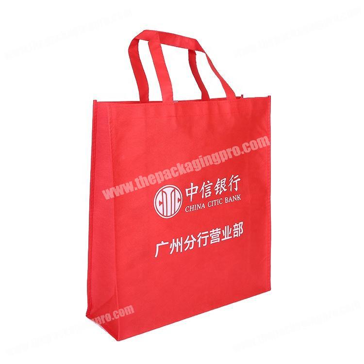 Non-woven red tote shopping bag magnetic closure with customized logo