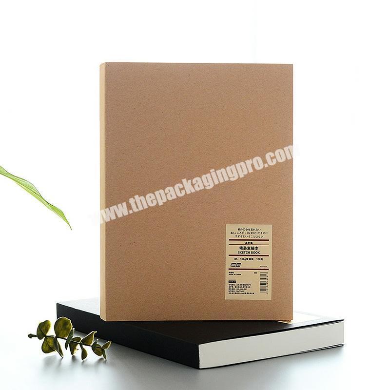 ODM OEM Customized Black Kraft Paper Bound 180GSM Thick Paper Sketchbook Notepad A5 Blank Plain Pages Journal For School Student