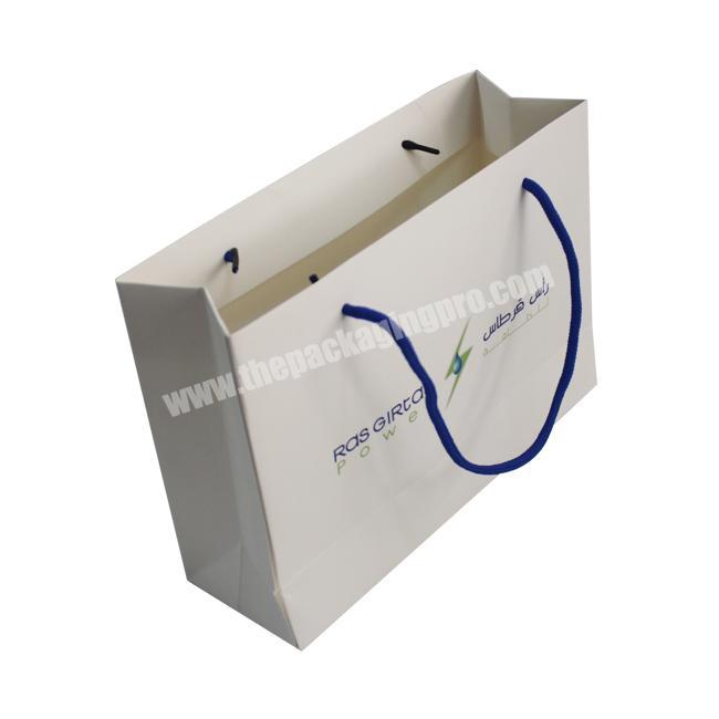 OEM Custom Logo White Paper Personal Underwear Shopping Bag  With Rope Handles