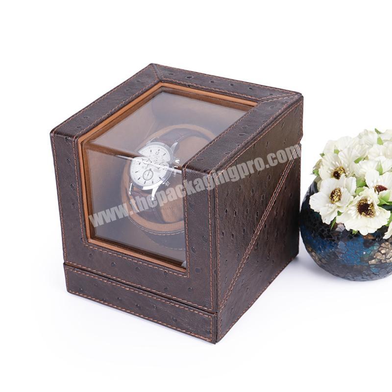 OEM custom made single gift packaging storage luxury leather watch box