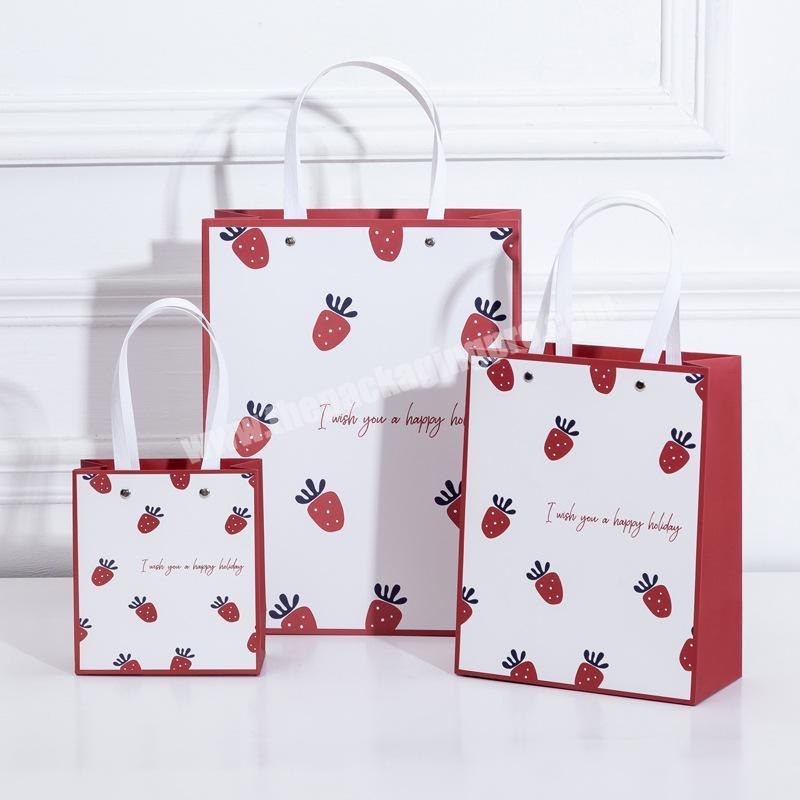 OEM Cute gift bags strawberry recycle paper bags