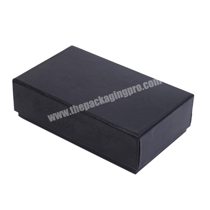 OEM Factory Black color paper rigid box free sample free design no logo printing wholesale paper packaging boxes
