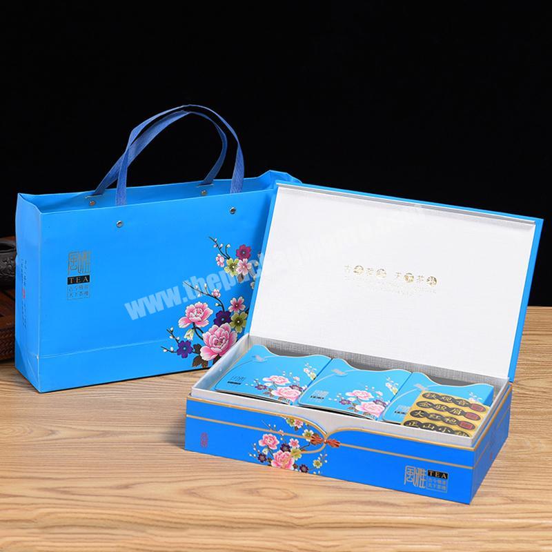 OEM Factory Bule color printing paper box and paper bag luxury paper box bag