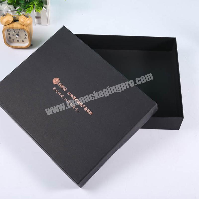 OEM Factory Cheap black gift boxes with logo printing or foil stamping gift box