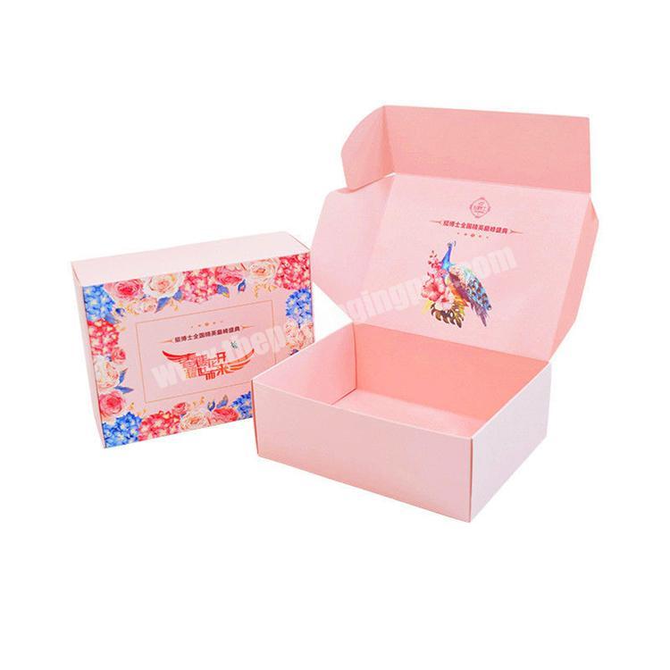 OEM Factory Cheap Price Double Side Print Pink Shipping Mailer Paper Packaging Box Custom Logo Reusable