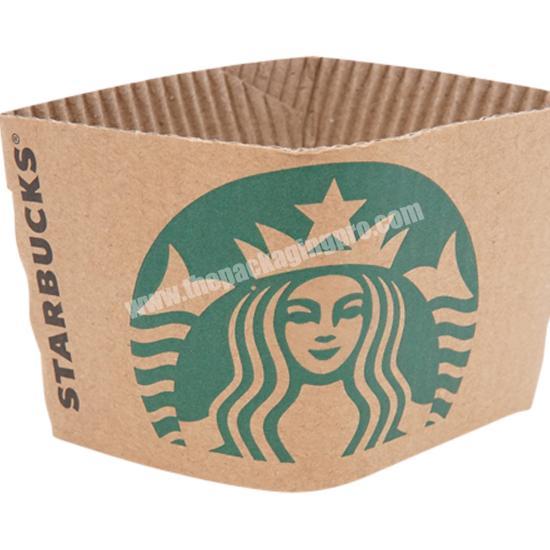 OEM Factory coffee cup sleeve corrugated board cup sleeve with customized printing