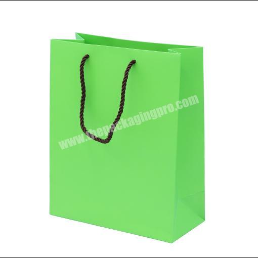 OEM Factory Green color paper carrier bag retail shopping paper bags double side printing paper bag