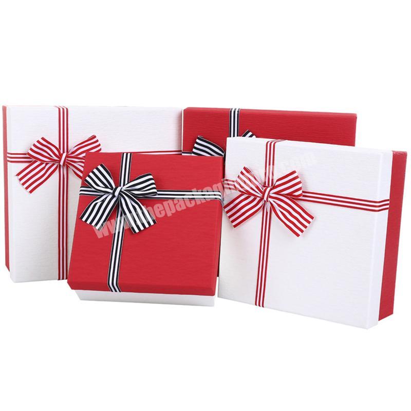 OEM Factory Red and white color Matte laminate gift box comment packing paper box