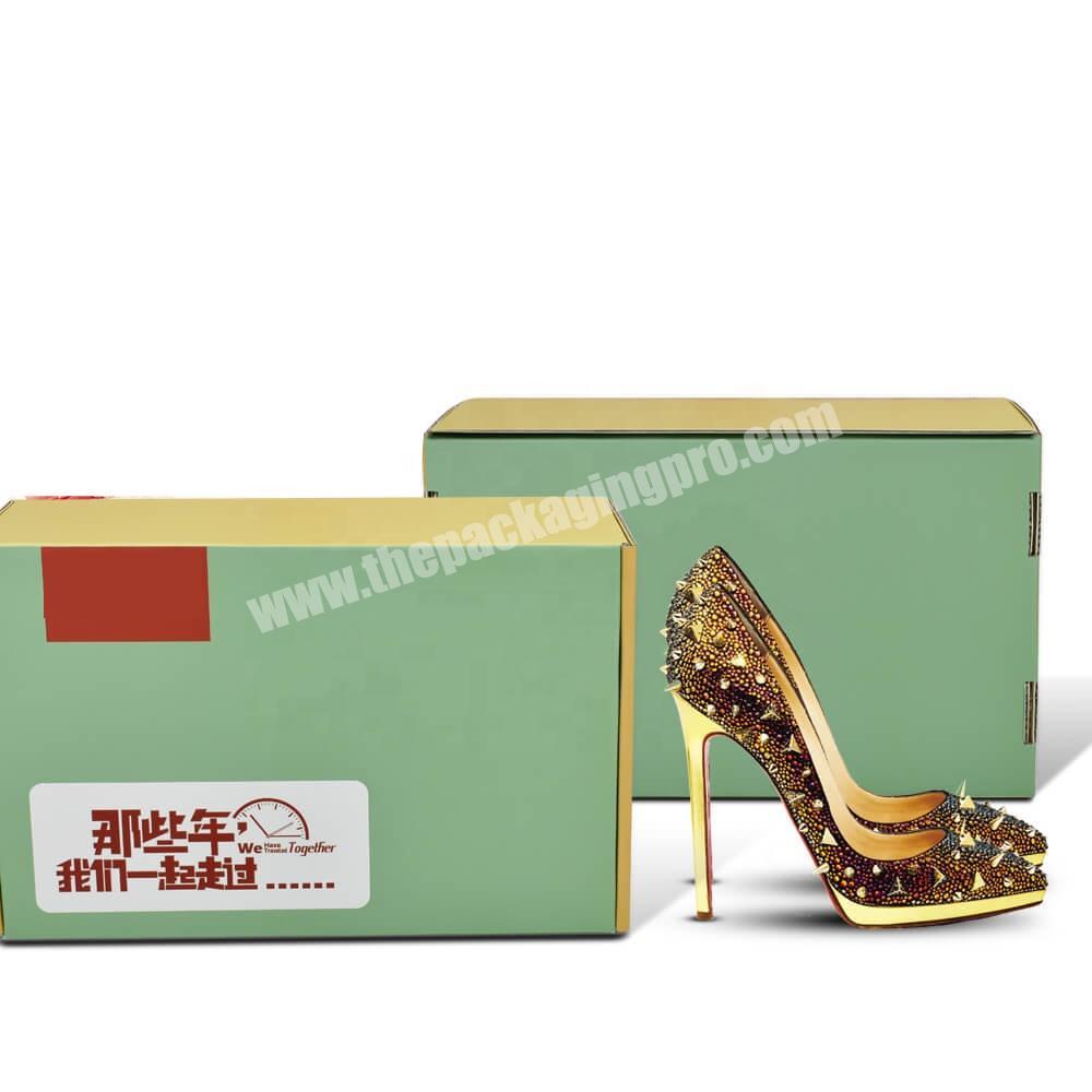 OEM full color printing  folding paper custom printed shoe packaging manufacturer box with lid