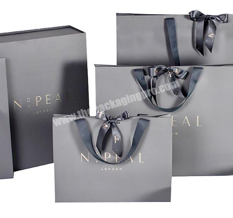 OEM Gift Bag High Quality Hot Stamping Luxury Ribbon Bags Clothes