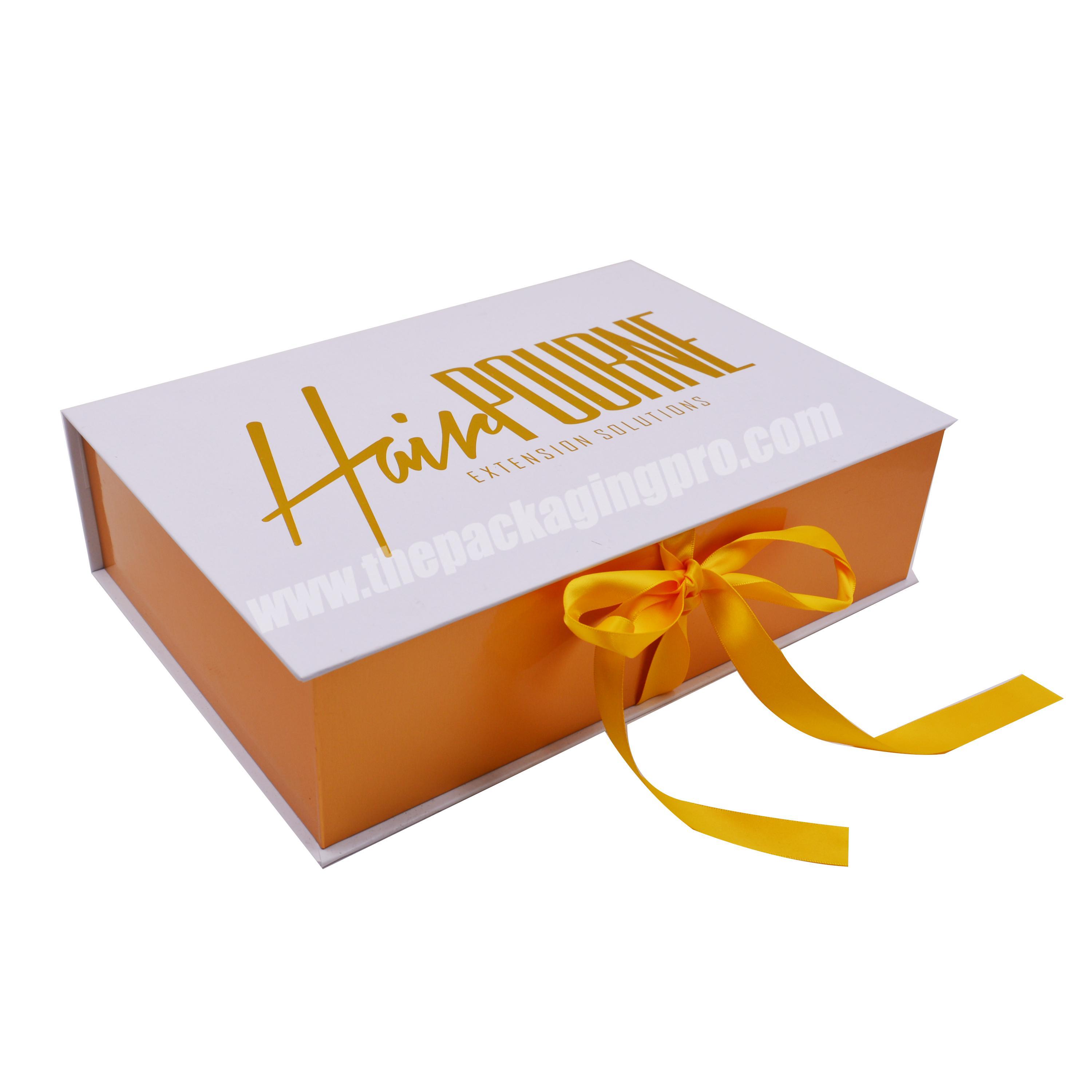 OEM Luxury Custom Logo Swimwear Dress Pants Wigs Packaging Box Gift Box with Ribbon Closure for Apparel Beauty Shoe Cosmetic