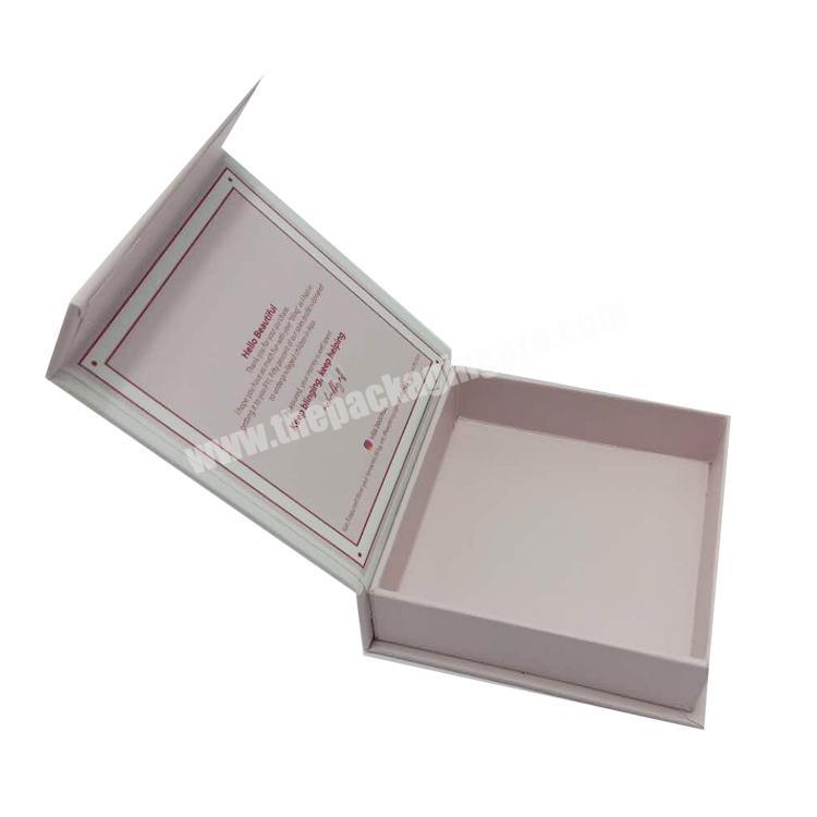 OEM Matte Lamination Book Shaped Rigid Paper Flap Custom Printed Magnetic Closure Gift pink Magnet Box for cosmetics