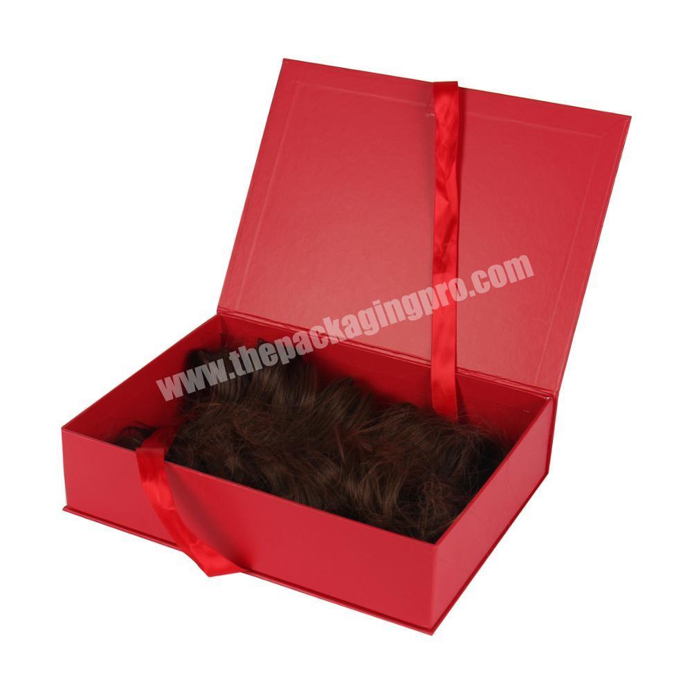 OEM red wholesale custom cheap recycle human hair wig craft paper packaging box