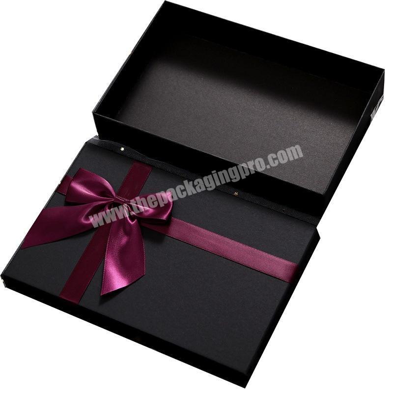 OEM Wholesale Logo Printing Black Luxury Gift Packaging Box for Birthday Present
