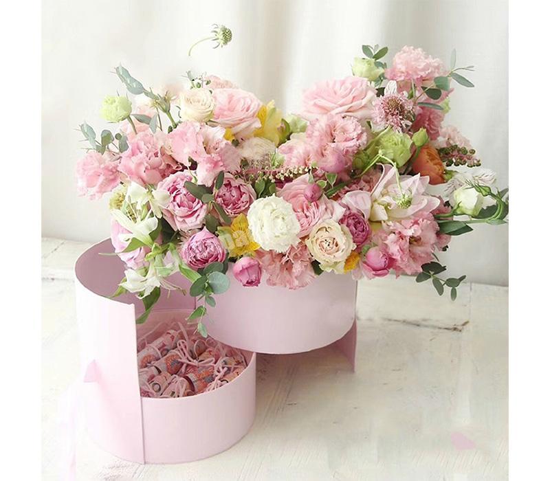 OEM Yiwu Engram Cylindrical creative flower box paper box wholesale price for wedding gift box party meal