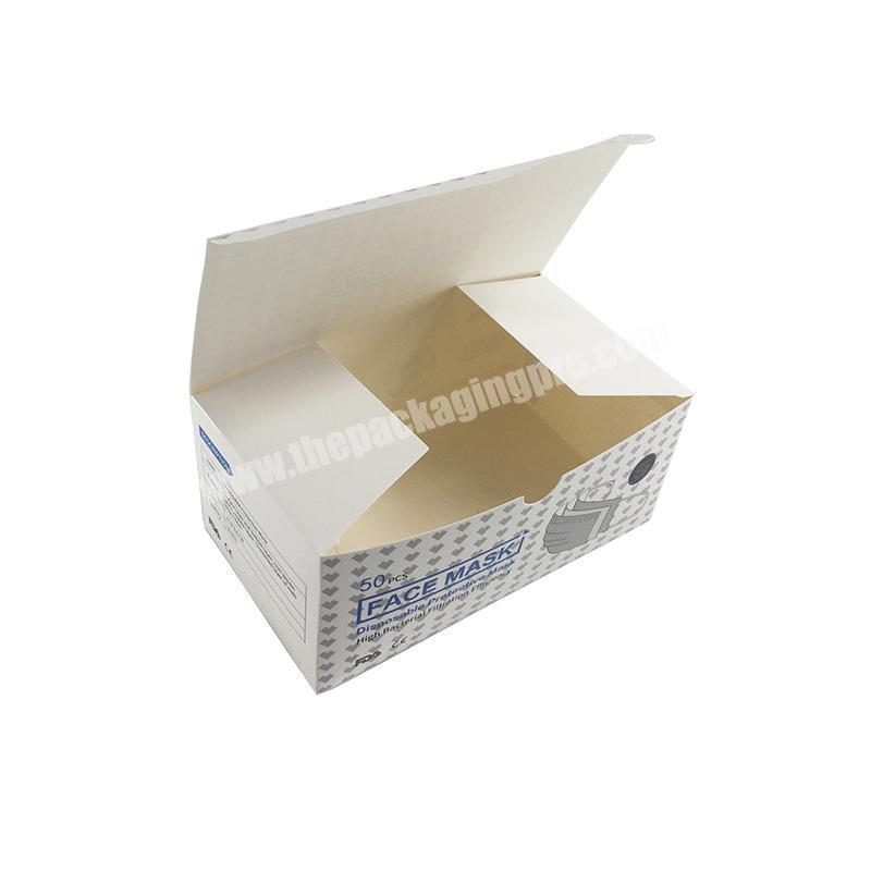 Offset printing and packaging flat paper box with custom packaging box for face mask color paper box packaging