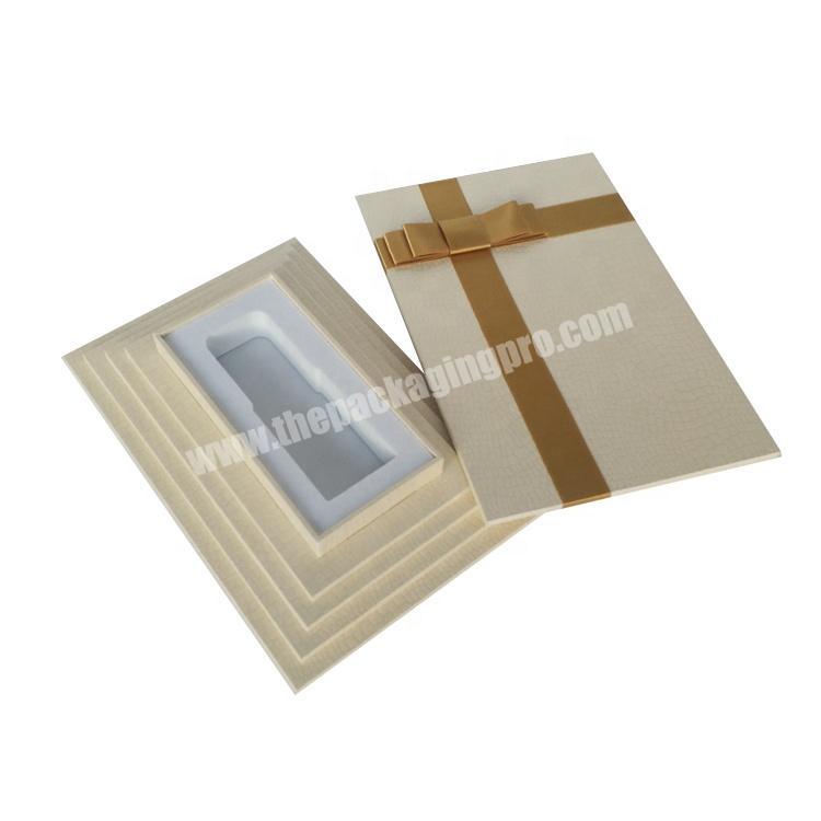 Offset Printing Ladder Shape Paper Packaging Perfume Bottle Gift Box With Ribbon