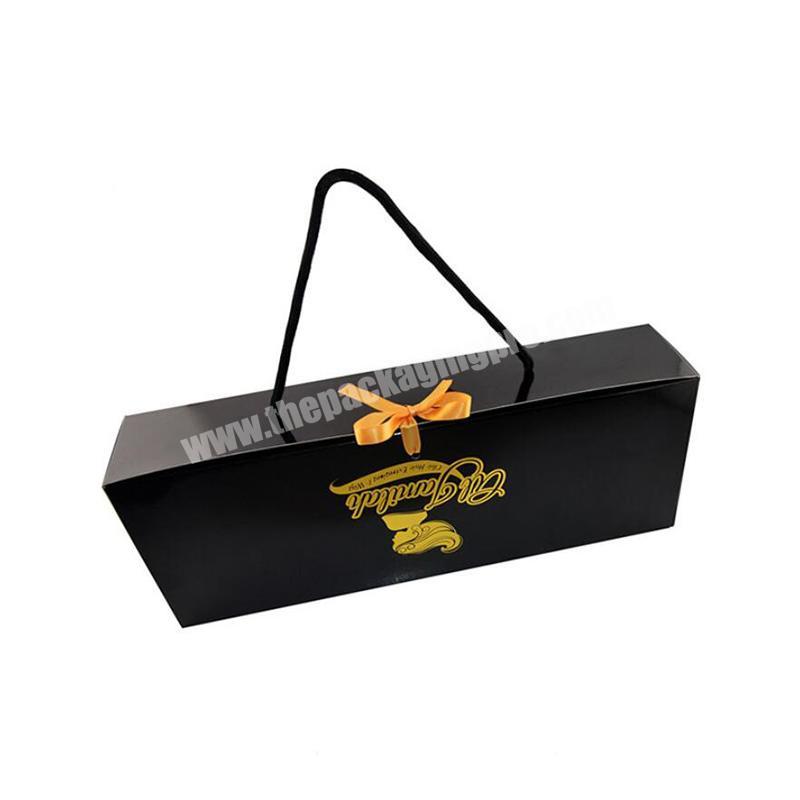 One piece paper boxes creative hair care oil packaging box for hair care with ribbon