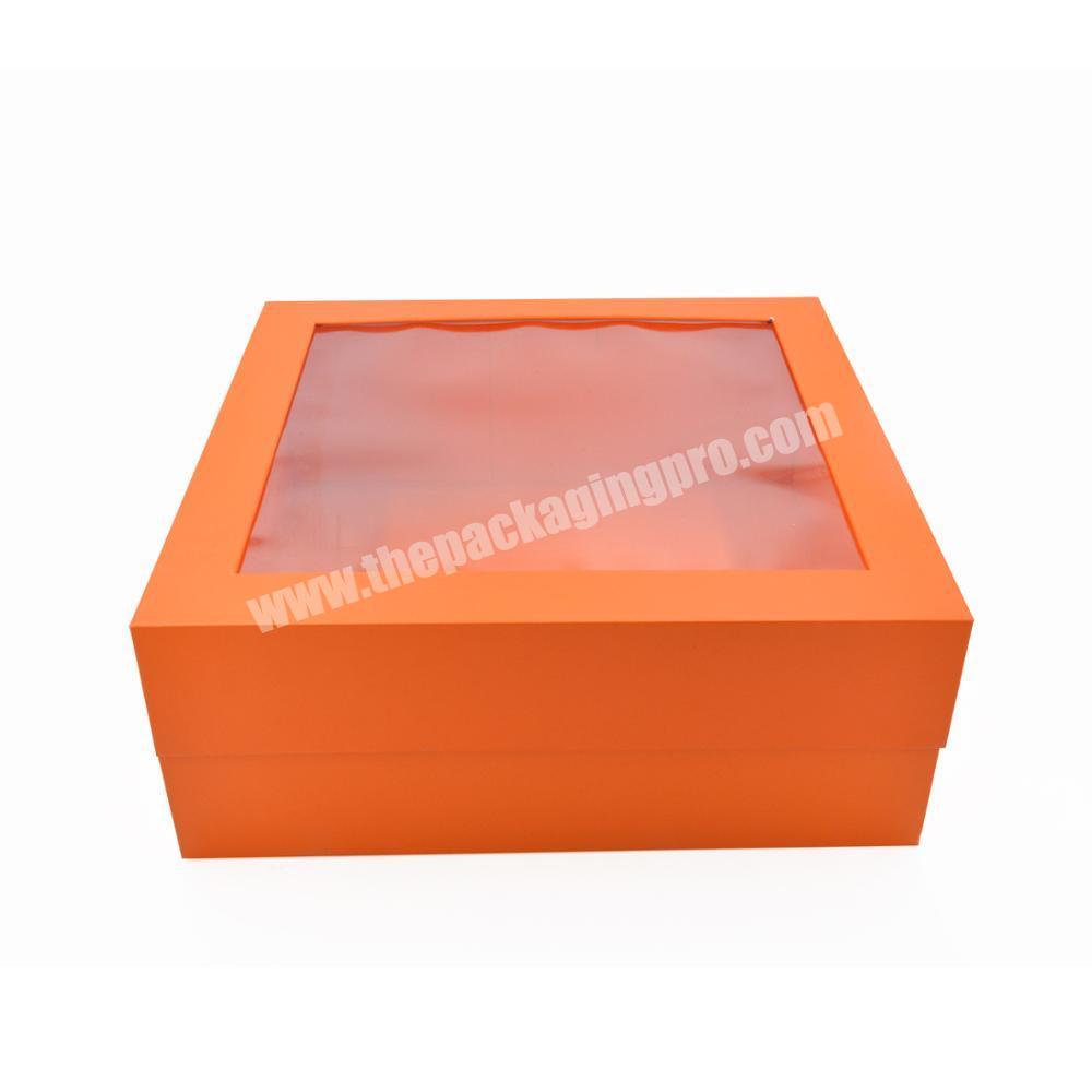 Orange color printing custom cardboard gift display box with window