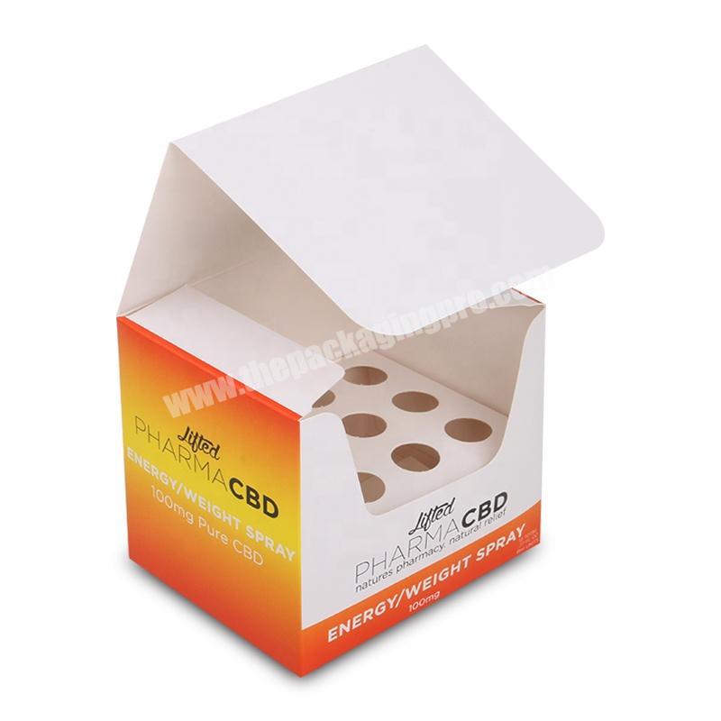 Orange yellow white outer retail display die cut hole paper box with insert